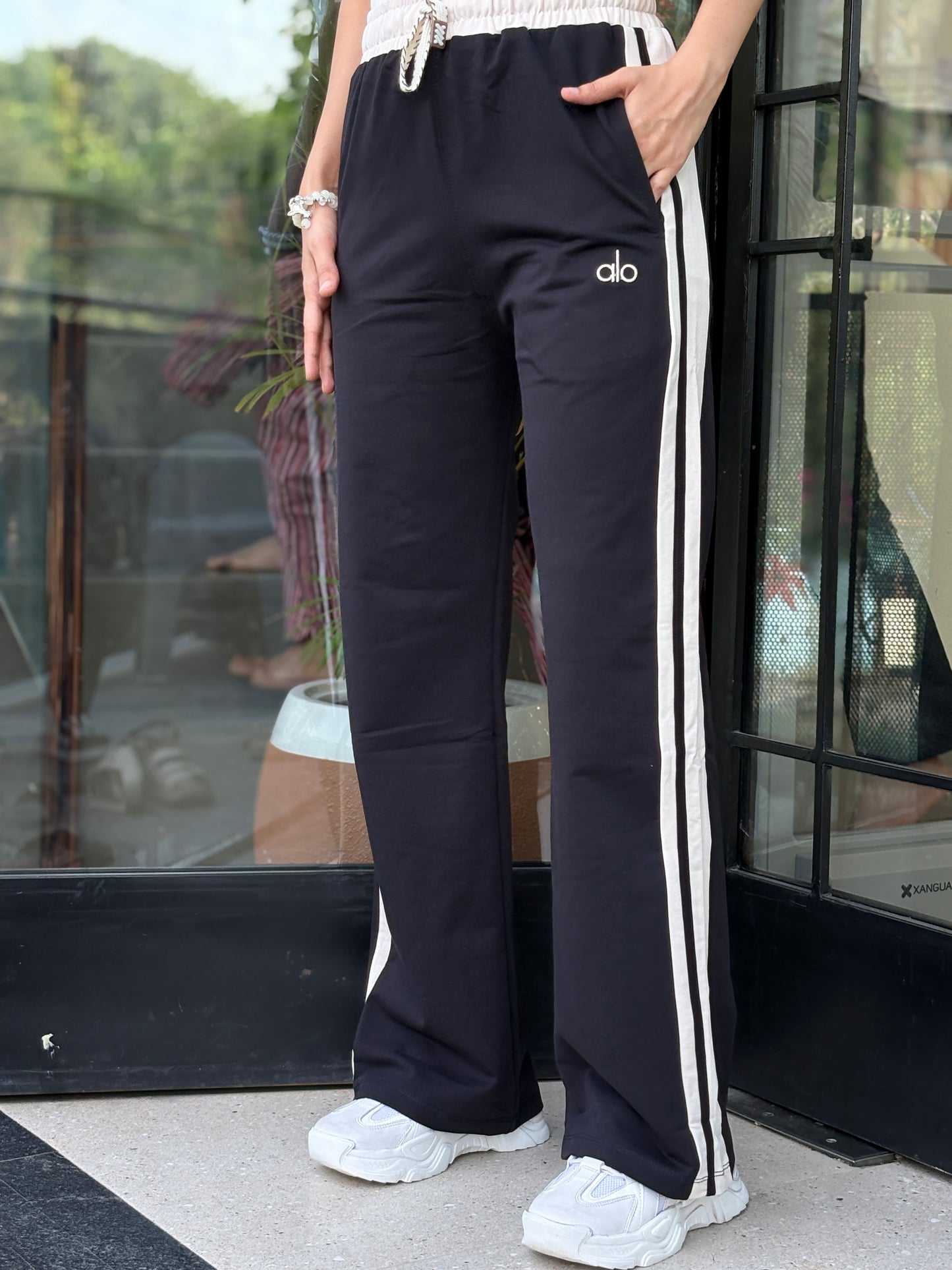 Alo-Inspired Wide Leg Track Pants.