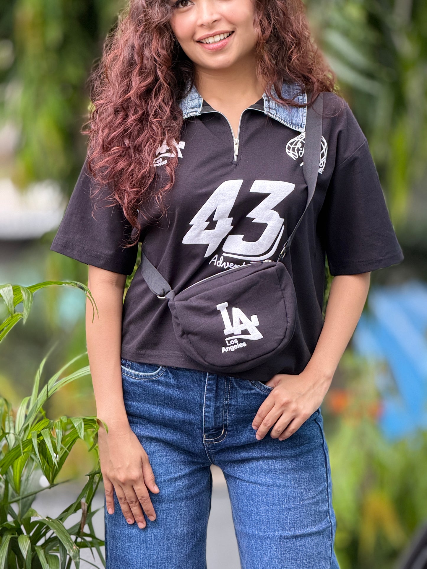 polo T-shirt with side bag