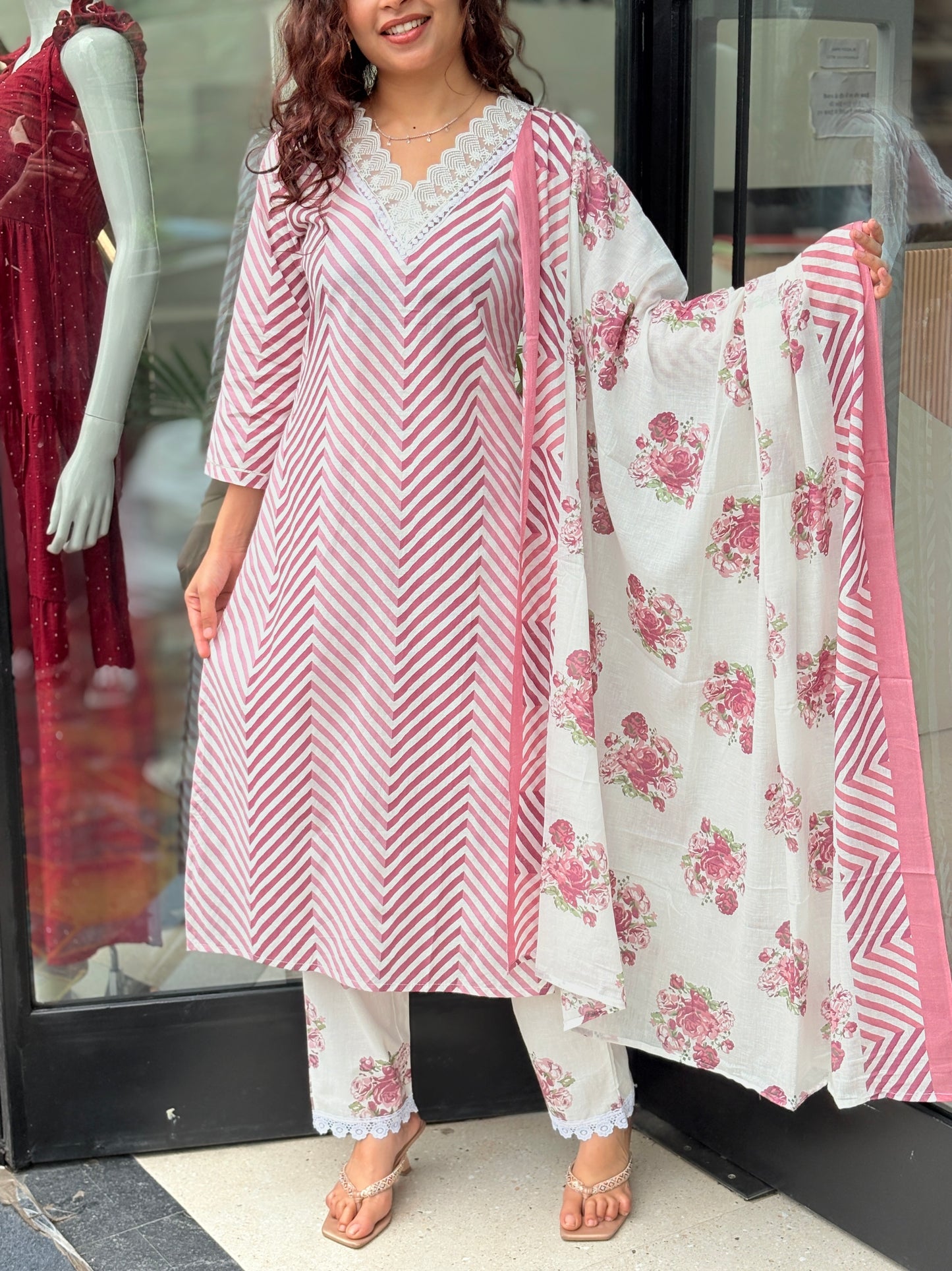 3 piece cotton suit.