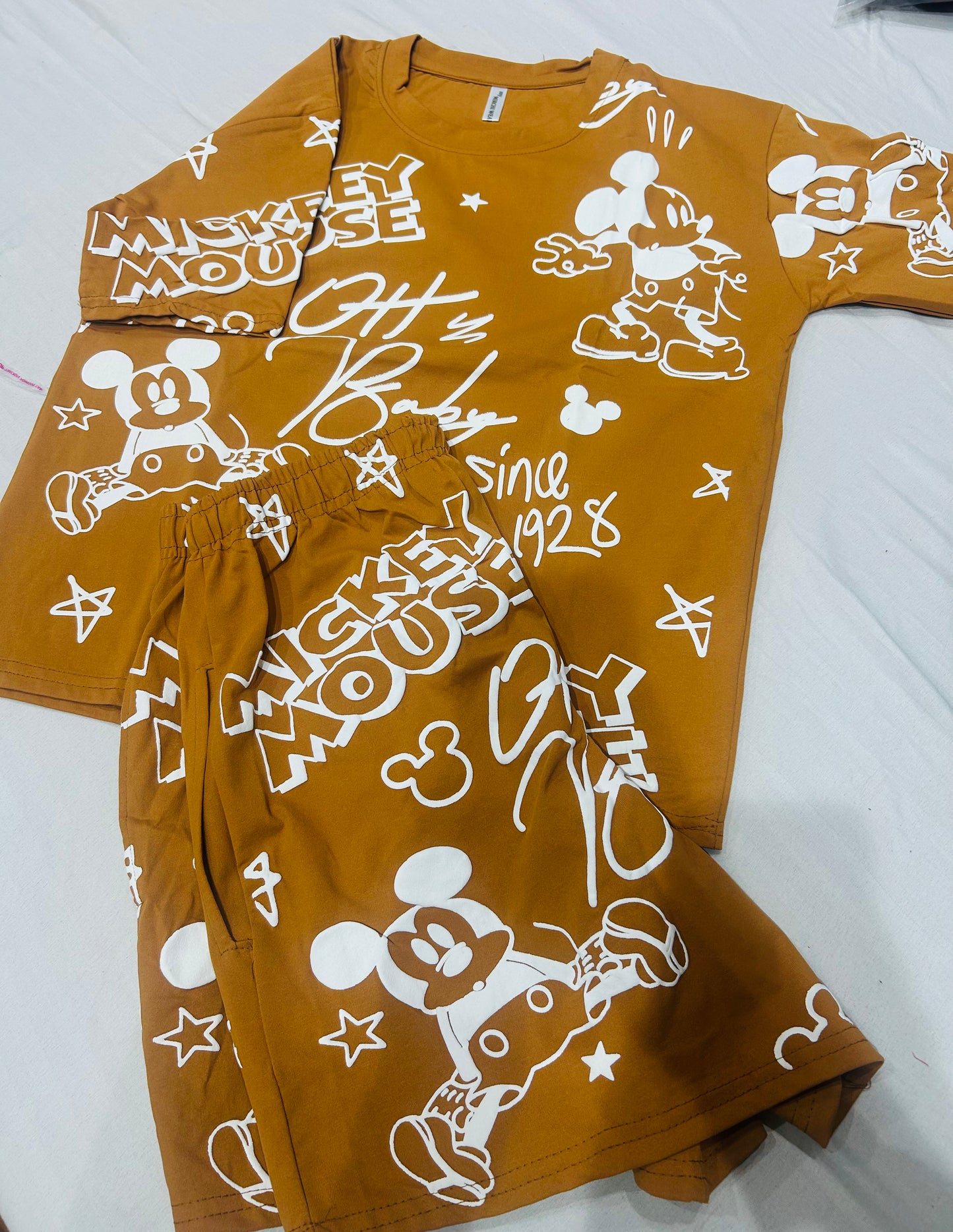 co-ord cute micky tshirt with shorts
