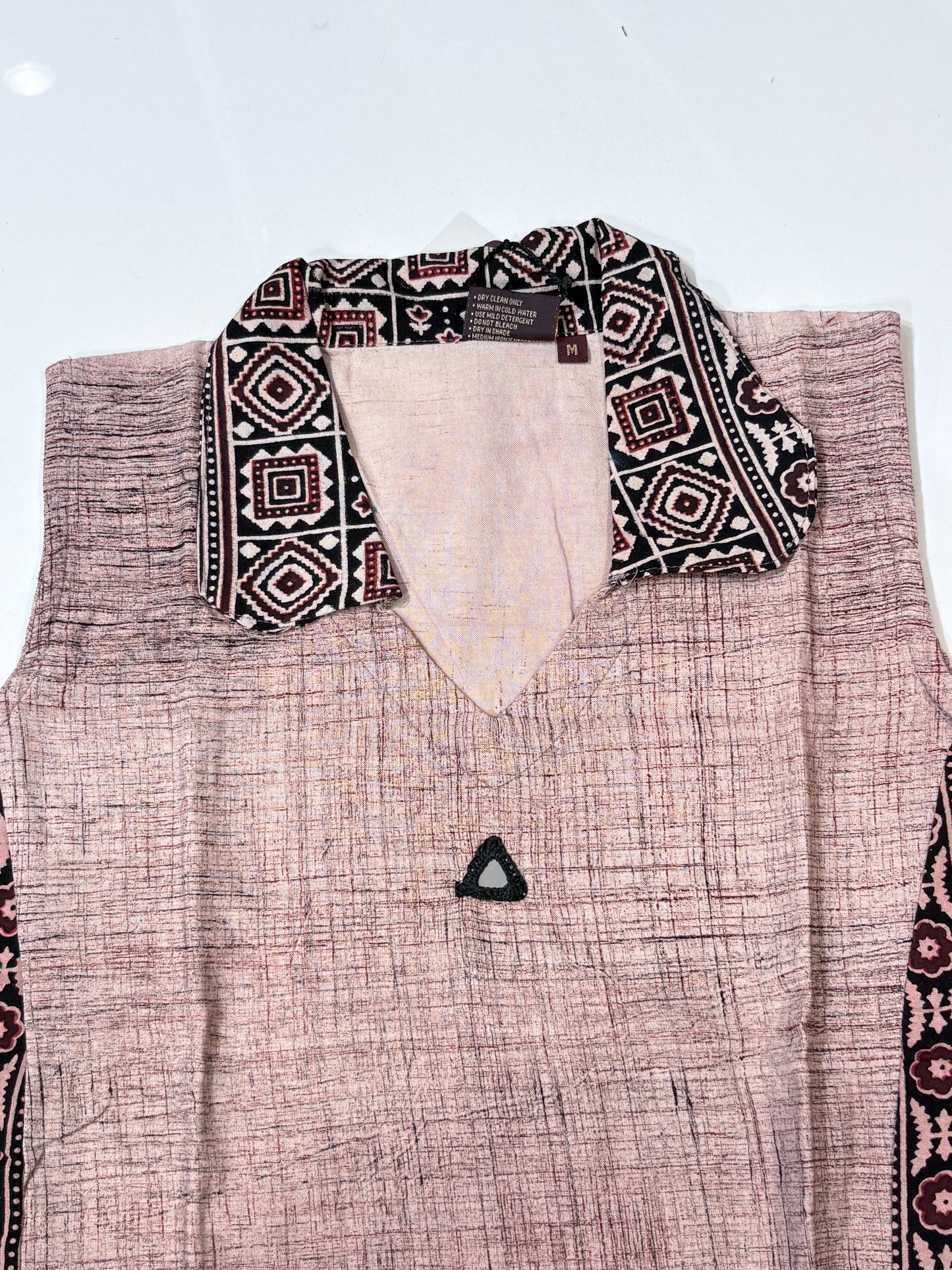 Peach Tribal Print Kurta Pant Co-Ord Set
