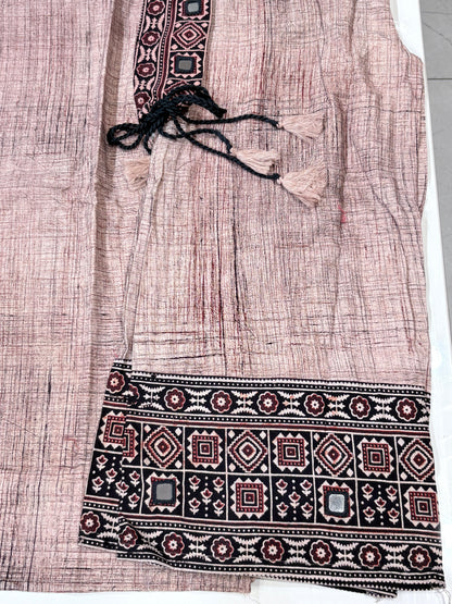 Peach Tribal Print Kurta Pant Co-Ord Set