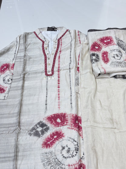 Tie-Dye Printed Kurta Pant & Dupatta Set