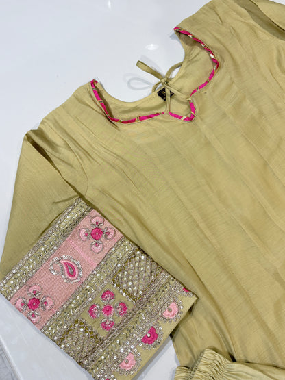 3 piece anarkali embroidery suit