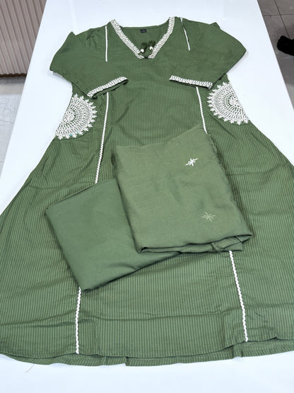 3 piece white embroidered suit