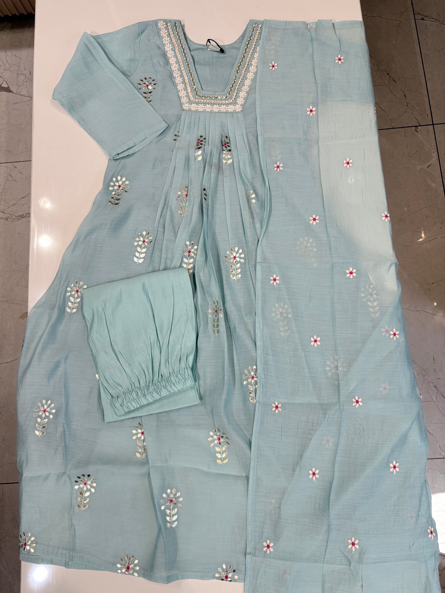 3 piece embroidered suit