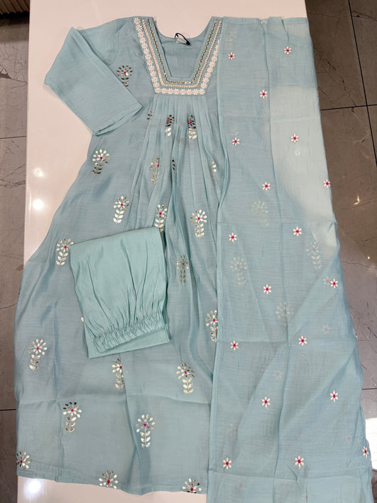 3 piece embroidered suit