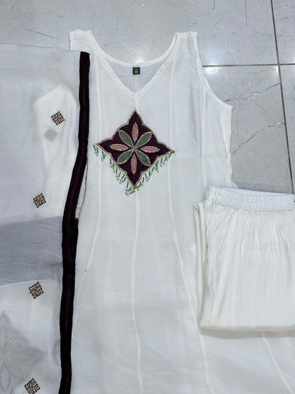3-piece V neckline suit