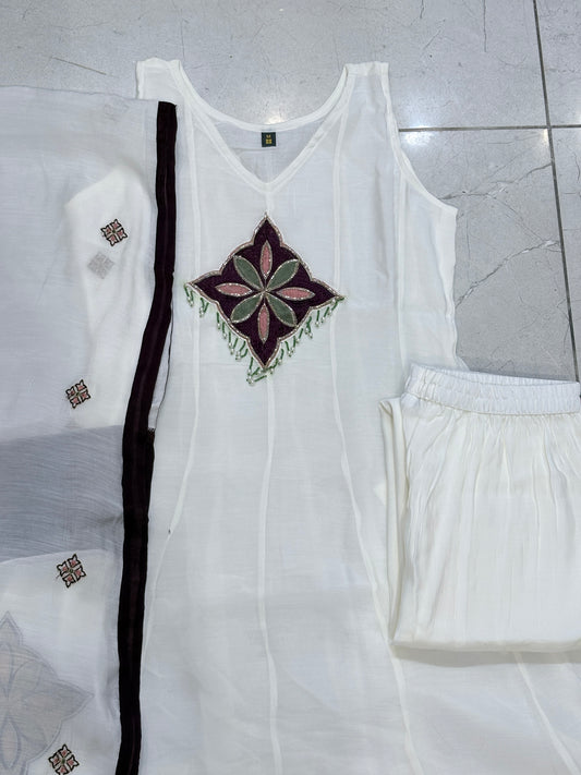 3-piece V neckline suit