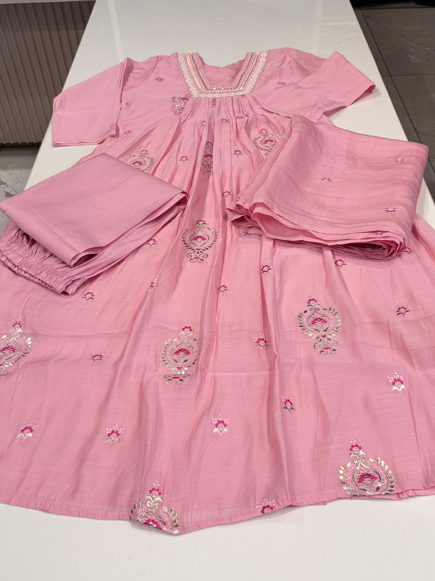 3 piece embroidered suit