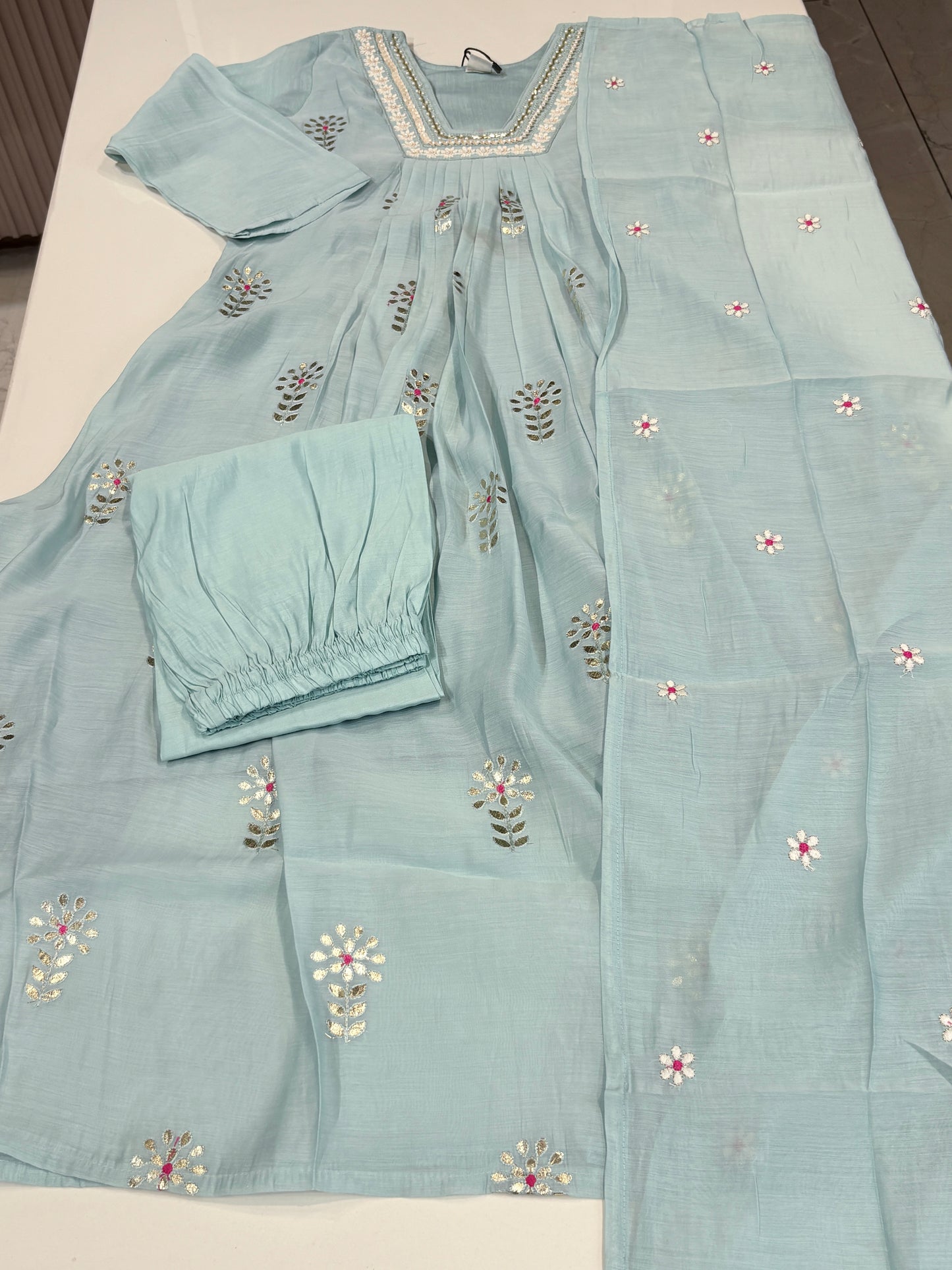 3 piece embroidered suit