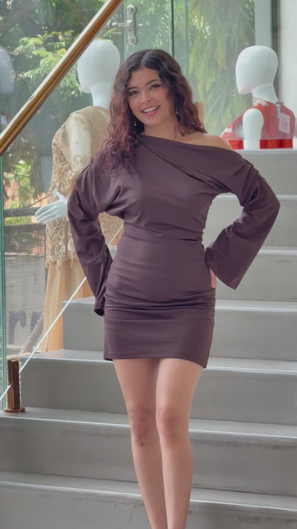 Midi balloon one piece dress