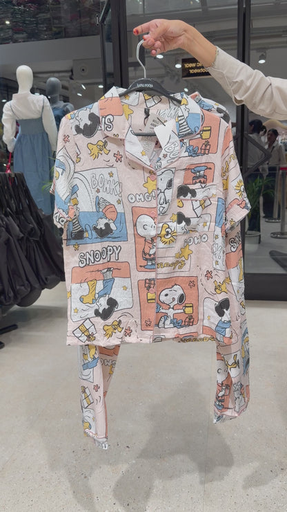 Animated cartoon print 3 piece night suit set